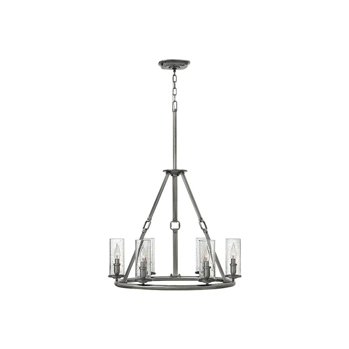 Dakota 6 Light Multi Arm Chandelier Antique Nickel Finish, E14 - Antique Nickel