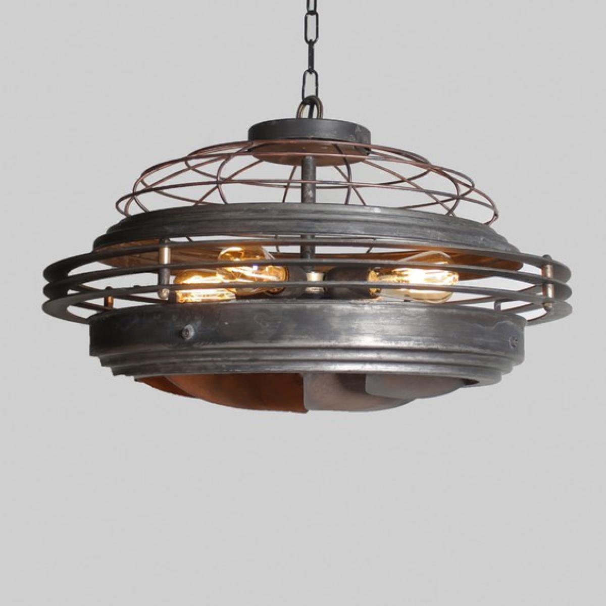 Industrial Vent Style Pendant Light - Silver