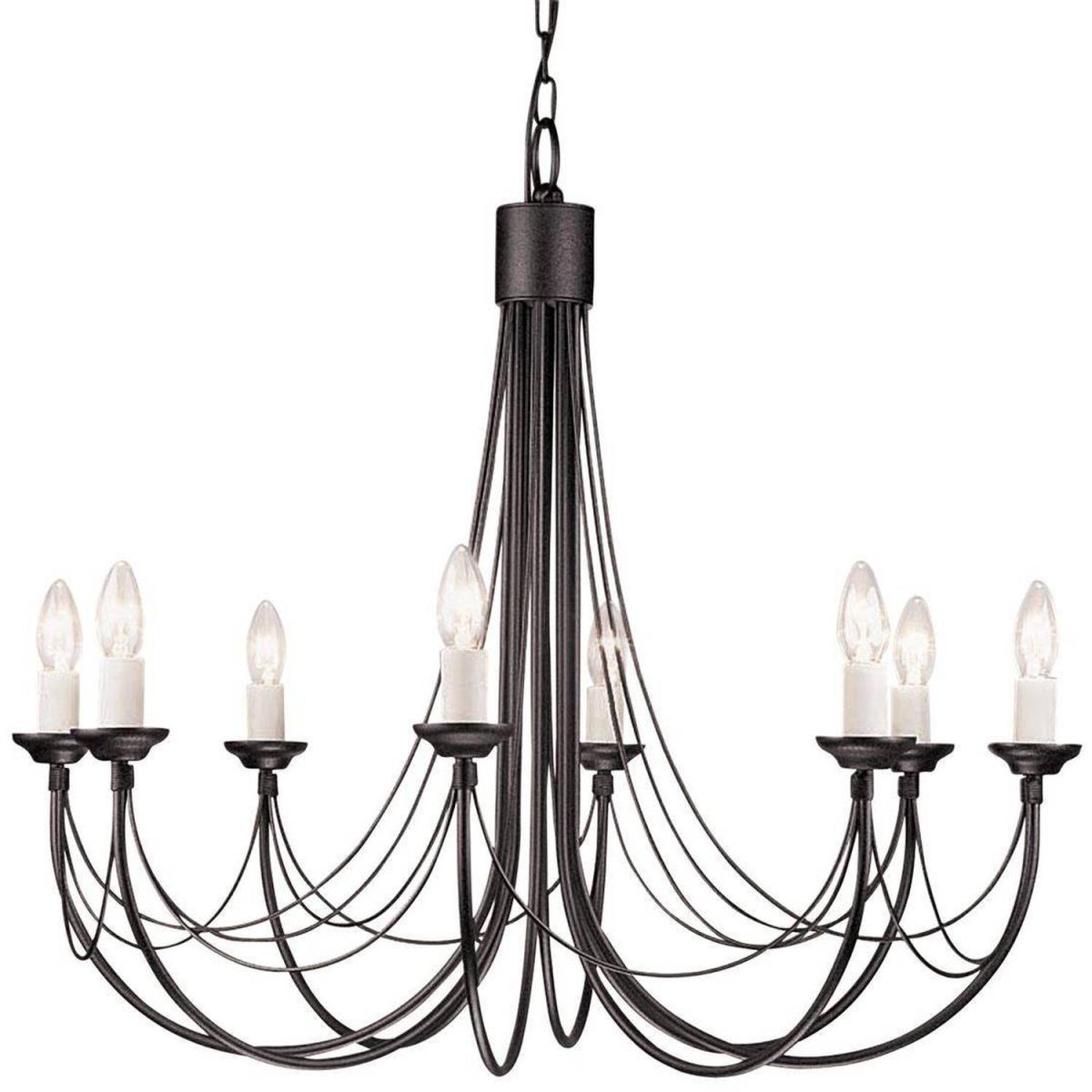Carisbrooke 8 Light Chandelier Black Finish, E14 - Black – image 2