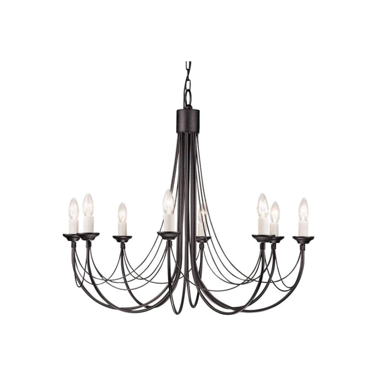 Carisbrooke 8 Light Chandelier Black Finish, E14 - Black – image 1