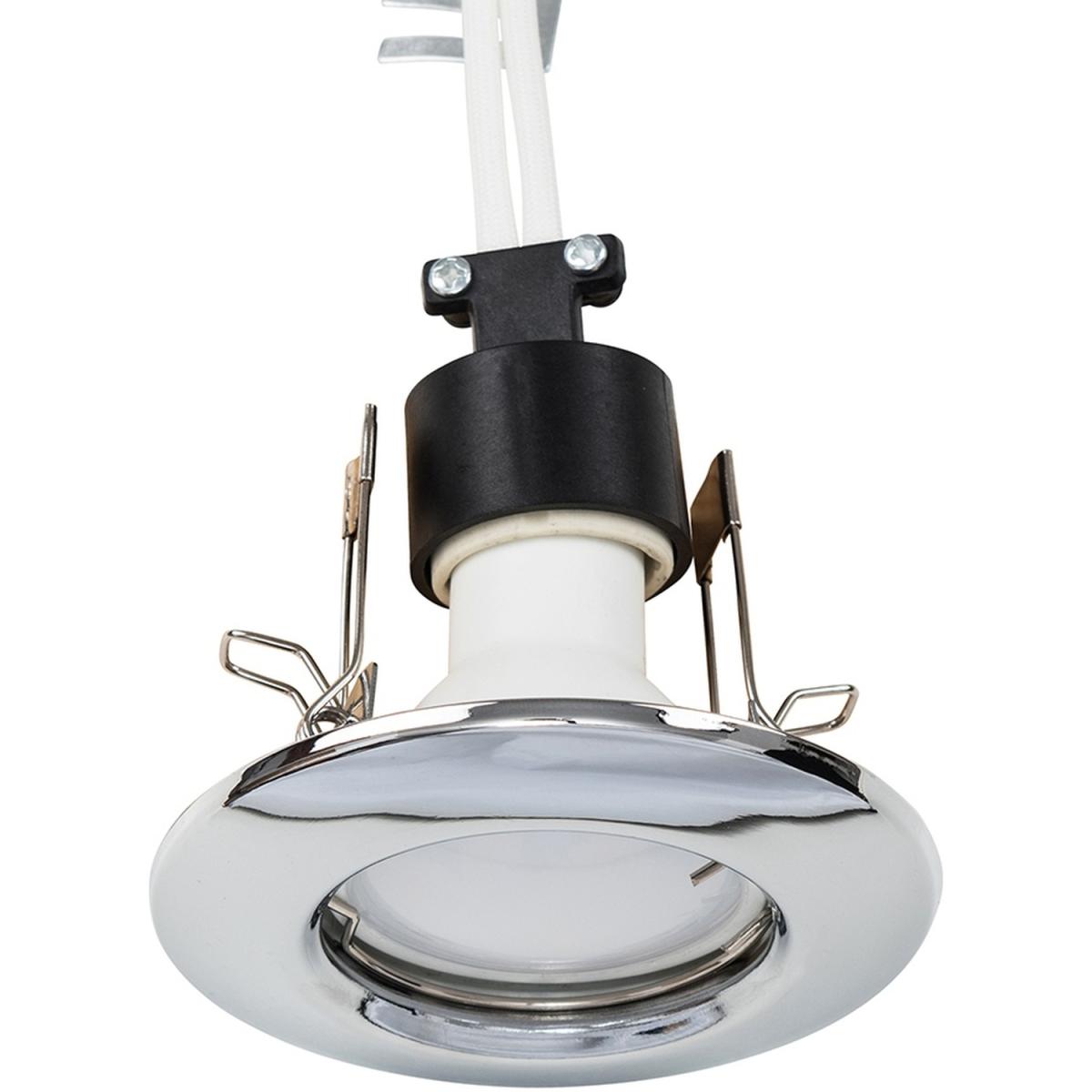 6 Pack Silver Chrome Plated Fixed Recessed Ceiling Spotlights Downlights - Silver – image 5