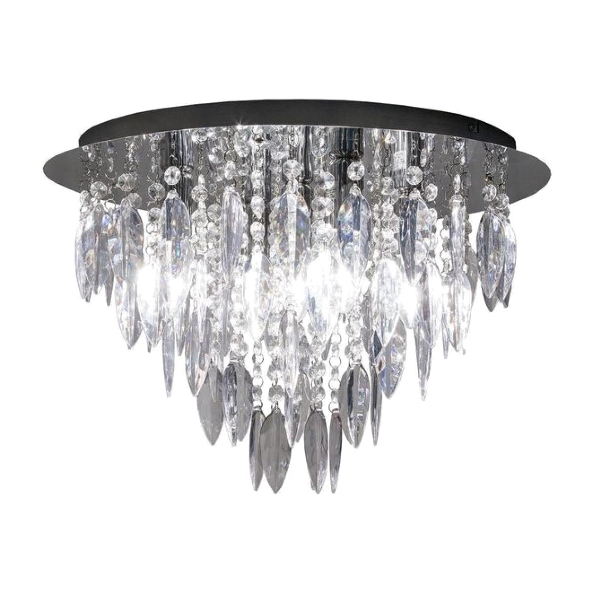Dallas Polished Chrome Round 5 Lt Flush Ceiling Light - Chrome