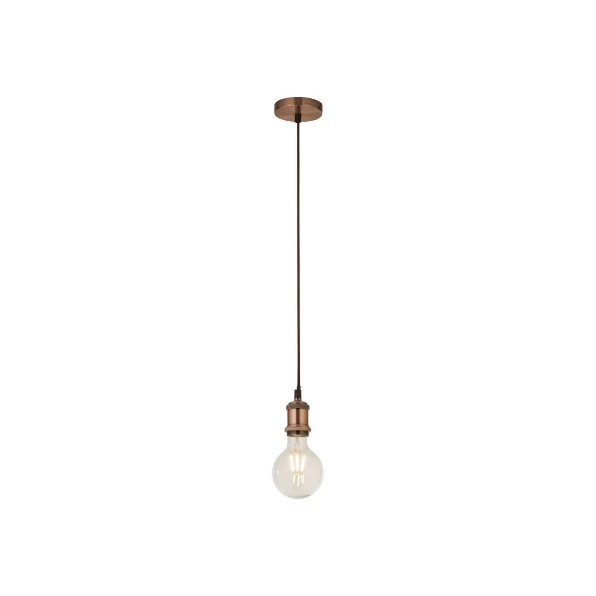 Calais Antique Copper 1Lt Cable Suspension - 3m Brown Cable - Cooper – image 1