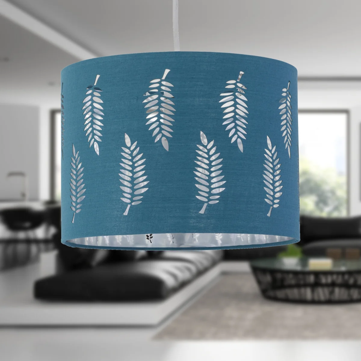 Set Of 2 Fern Teal Cut Out 30cm Pendant Lightshades - Teal – image 6