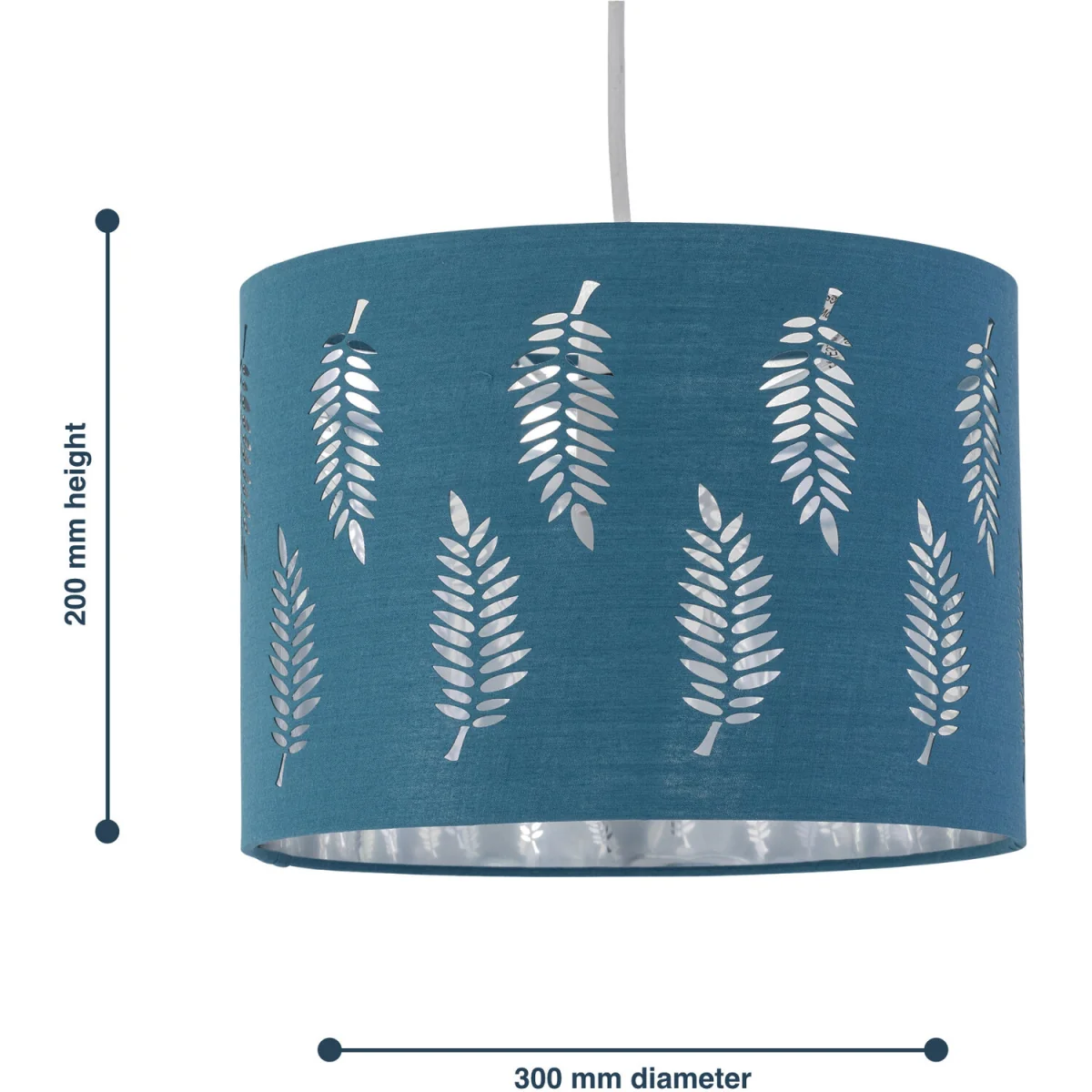 Set Of 2 Fern Teal Cut Out 30cm Pendant Lightshades - Teal – image 7