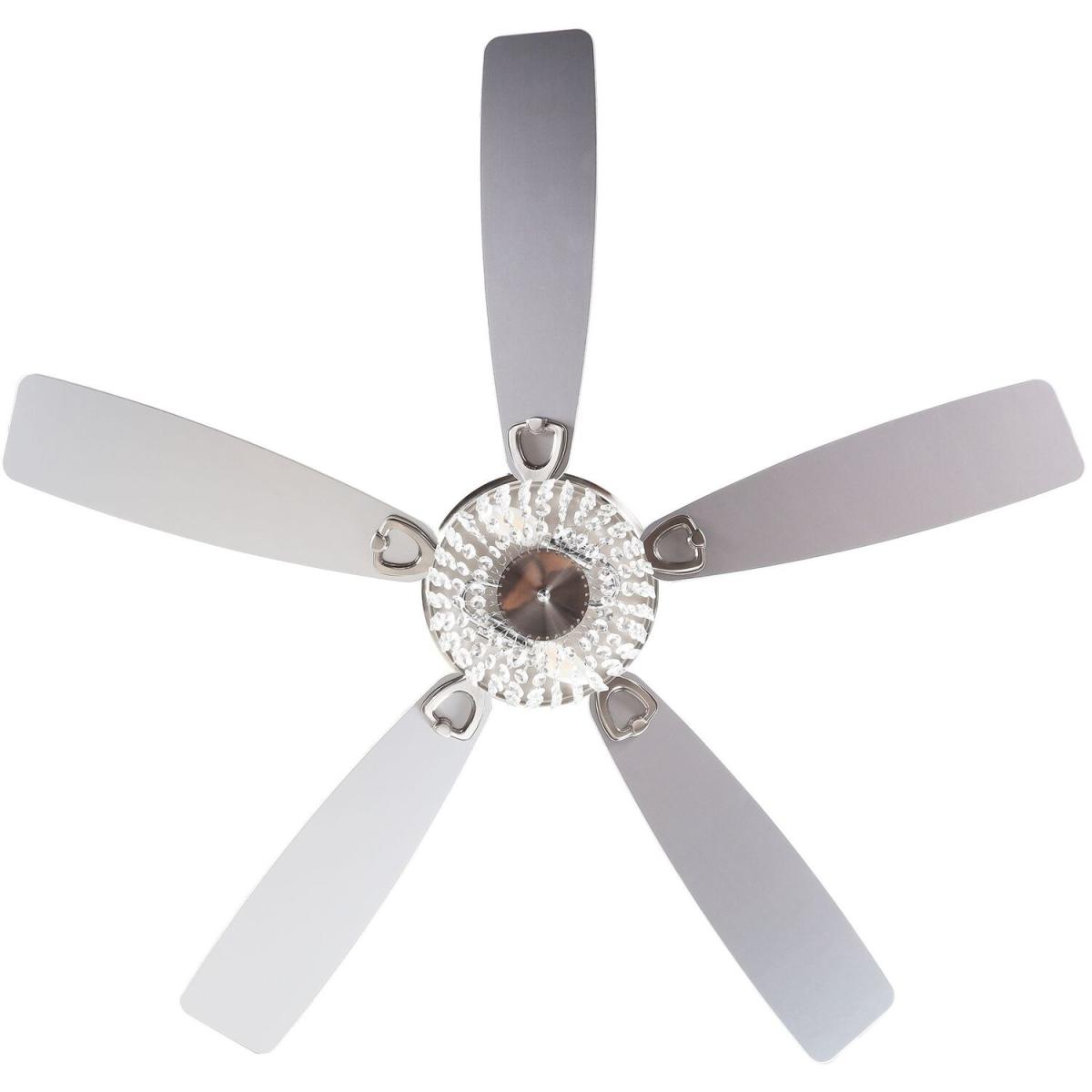 Modern Ceiling Fan With Crystal Light Chandelier Remote Control 5-Blade - Sliver – image 6