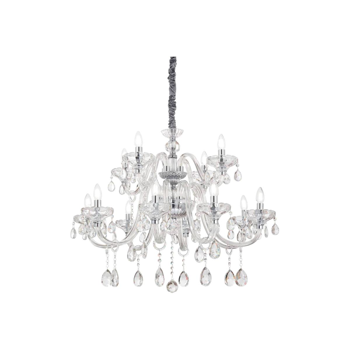 Continental 12 Light Pendant Light Trasparent, E14 - Transparent – image 1
