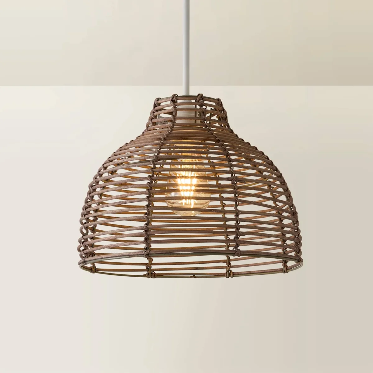 Lobster Wicker Rattan Grey Ceiling Pendant Light Shade - Grey / 24cm – image 5