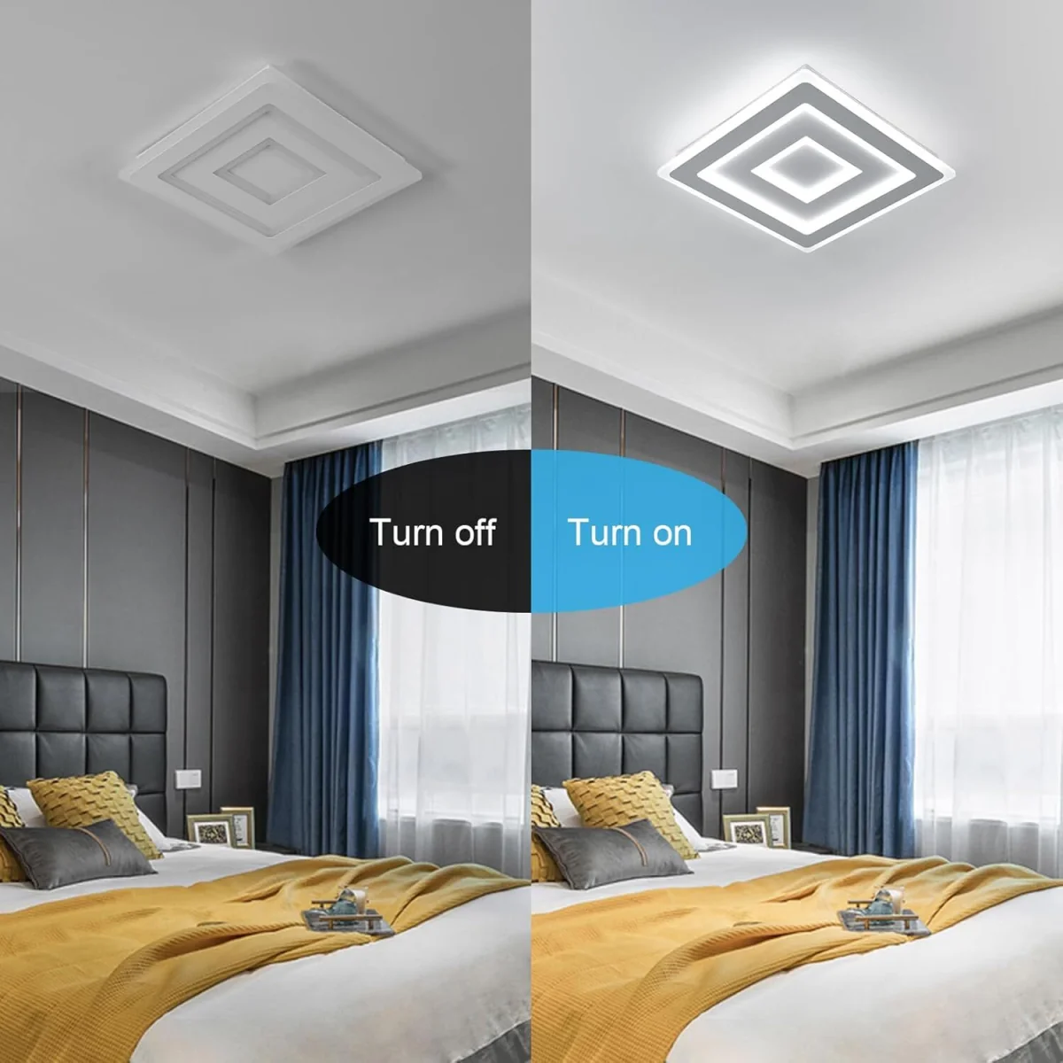 GOECO Square Ceiling Light, 52 W, Modern Flat Ceiling Light, 40 cm, 6500 K - White – image 8