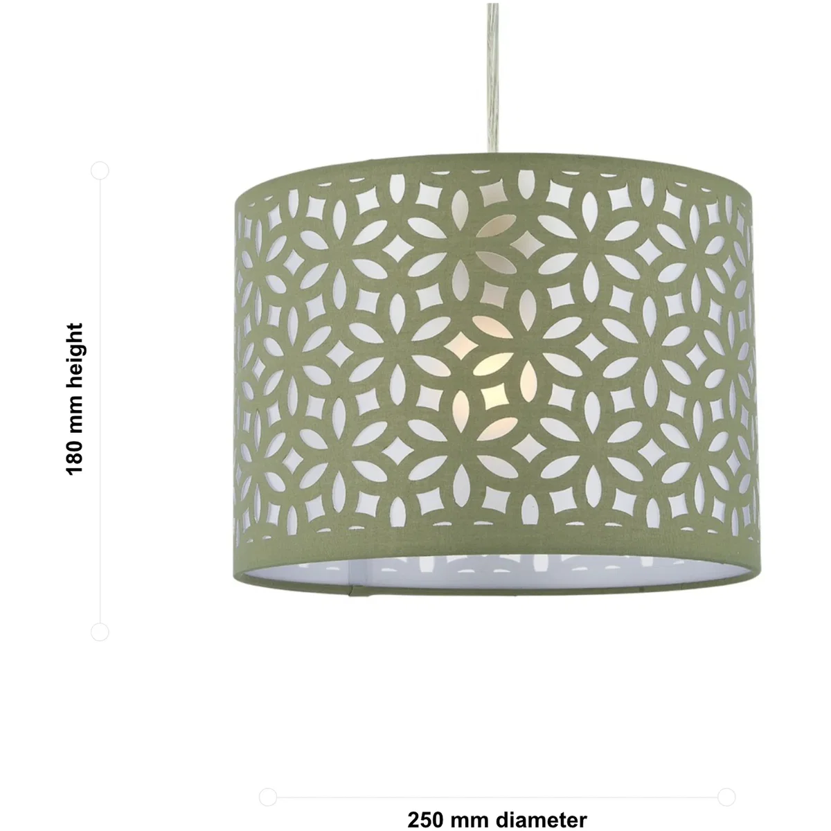 Set Of 2 Sage Green Laser Cut 25cm Pendant Lightshades - Sage Green – image 5