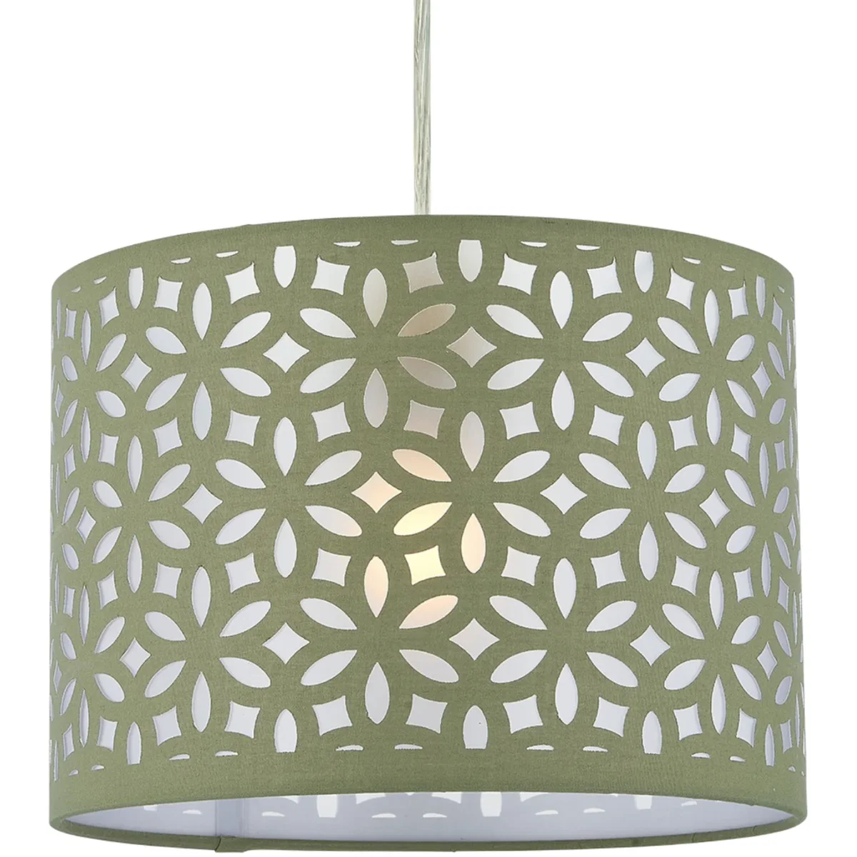 Set Of 2 Sage Green Laser Cut 25cm Pendant Lightshades - Sage Green – image 6