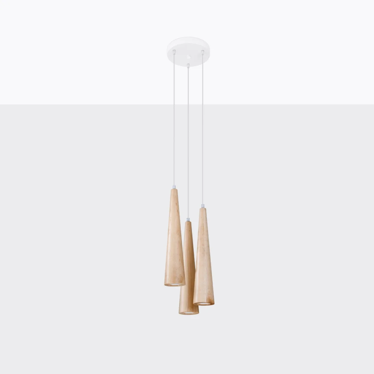 Pendant lamp SULA 3P natural wood - natural wood – image 2