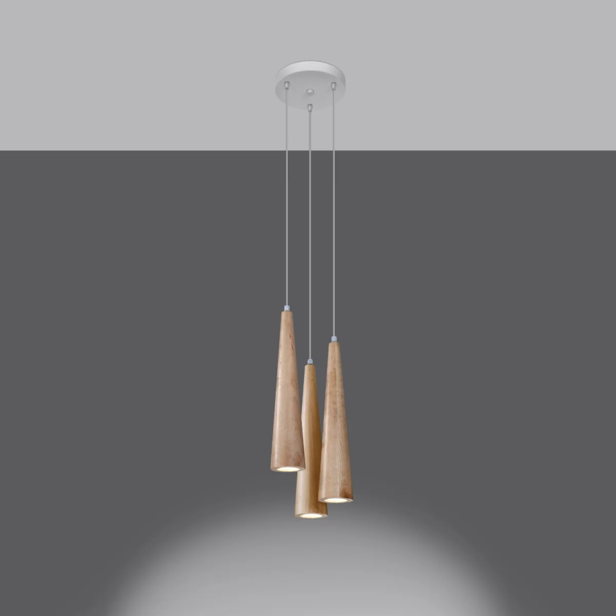 Pendant lamp SULA 3P natural wood - natural wood – image 3