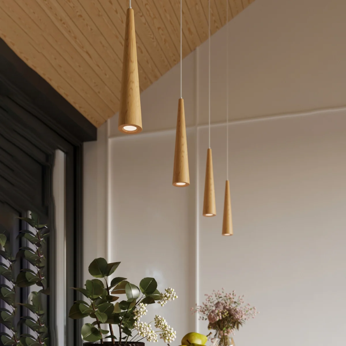Pendant lamp SULA 3P natural wood - natural wood – image 6