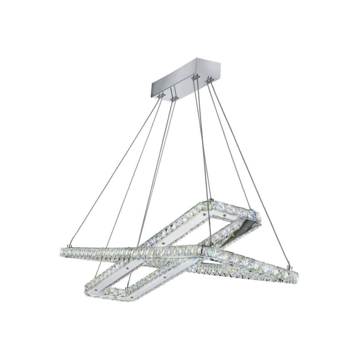 Clover Integrated LED Ceiling Pendant Light Chrome with Crystals - Chrome