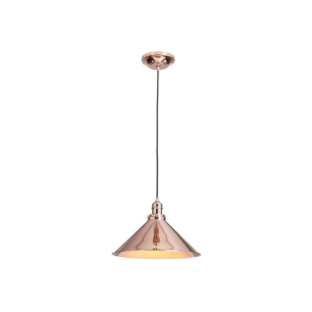 Provence 1 Light Dome Ceiling Pendant Polished Copper, E27 - Polished Copper