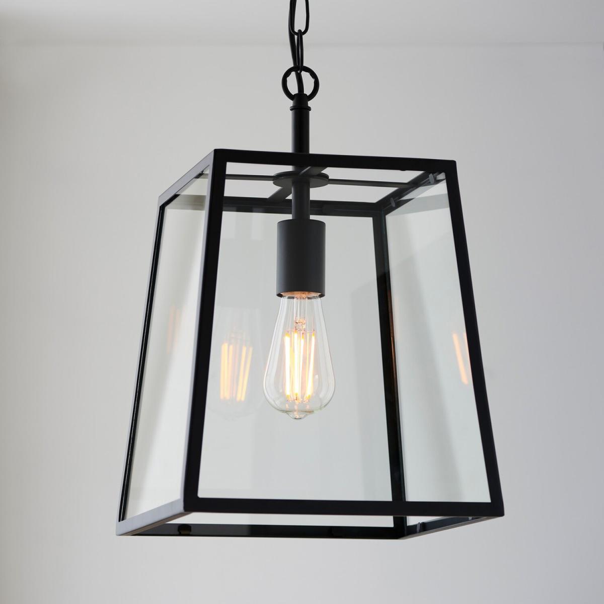 Hurst Single Pendant Ceiling Lamp, Matt Black, Glass - Clear Glass – image 5