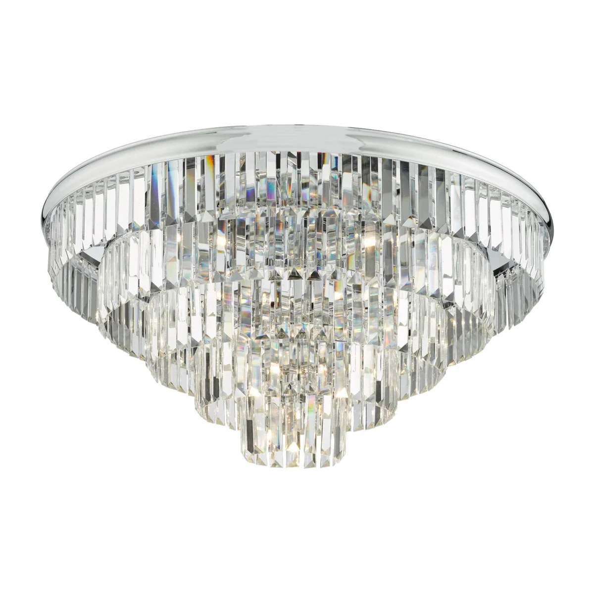 Eulalia 12 Light Flush Polished Chrome Crystal - silver – image 1