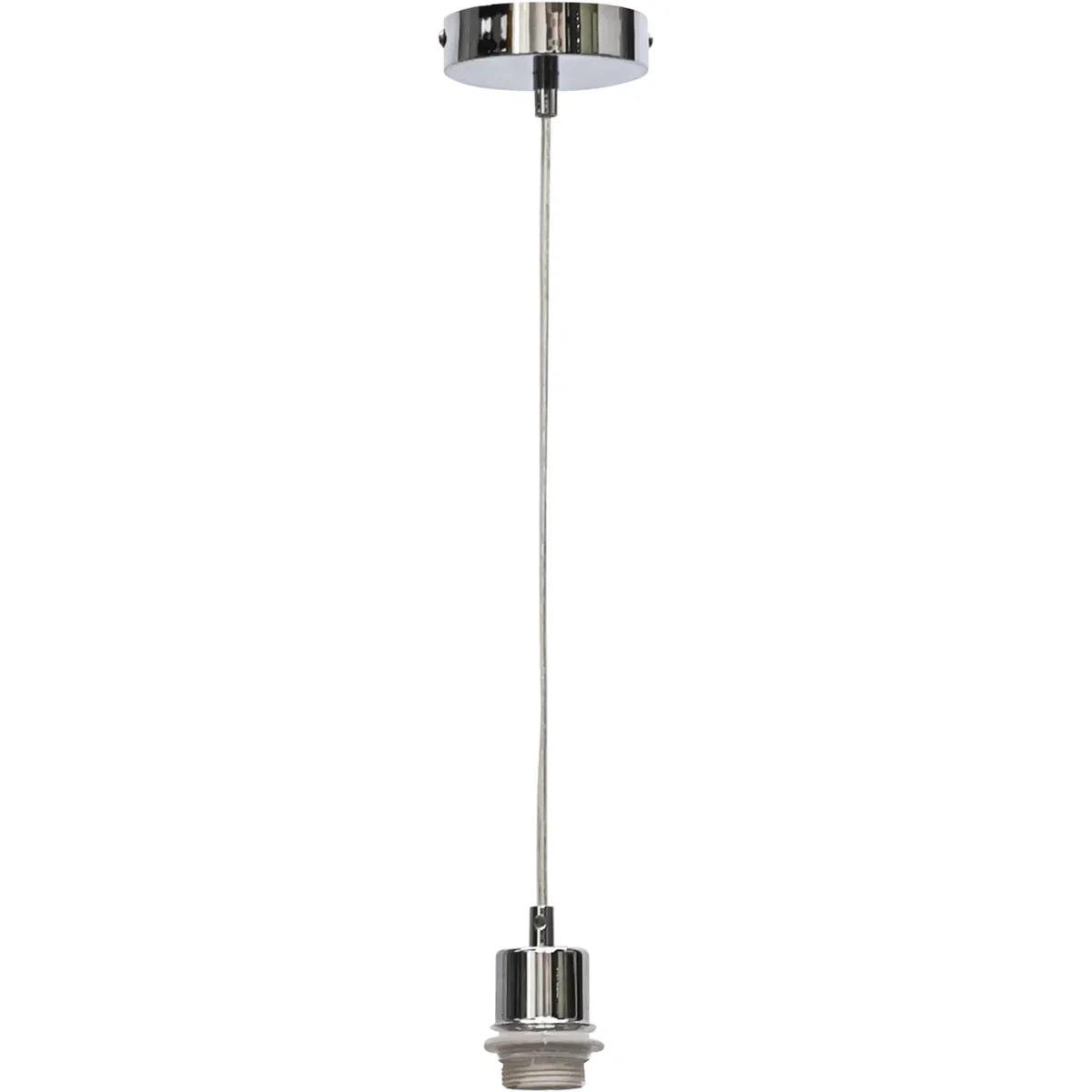 Set Of 2 Carss Polished Chrome Ceiling Pendants For Easy Fit Shades - Chrome – image 2