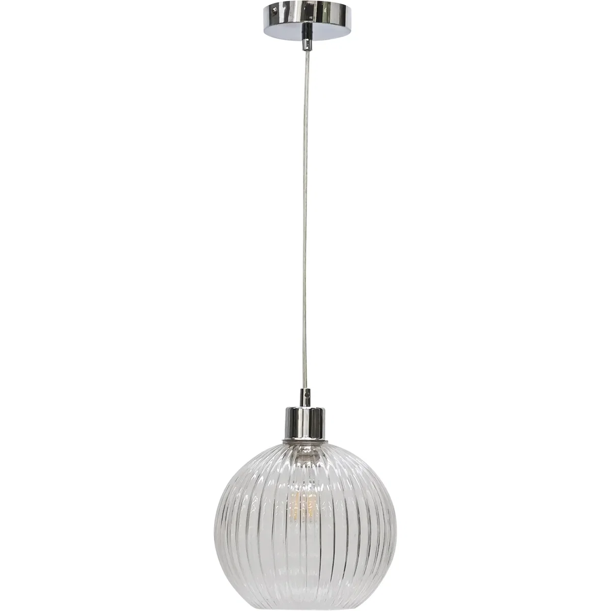 Set Of 2 Carss Polished Chrome Ceiling Pendants For Easy Fit Shades - Chrome – image 3