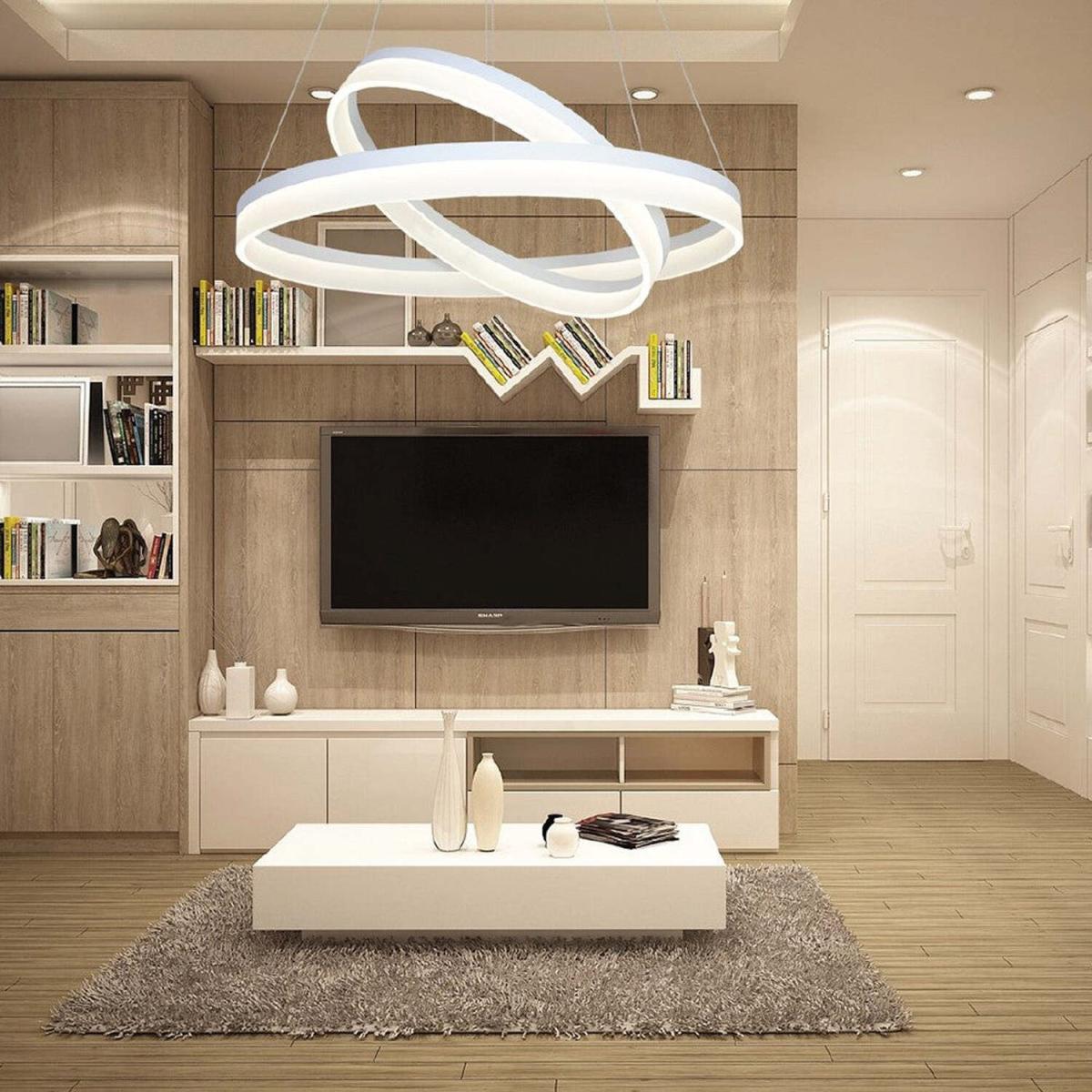 Milagro Pendant Lamp Ring 60W Led Remote White - White – image 1