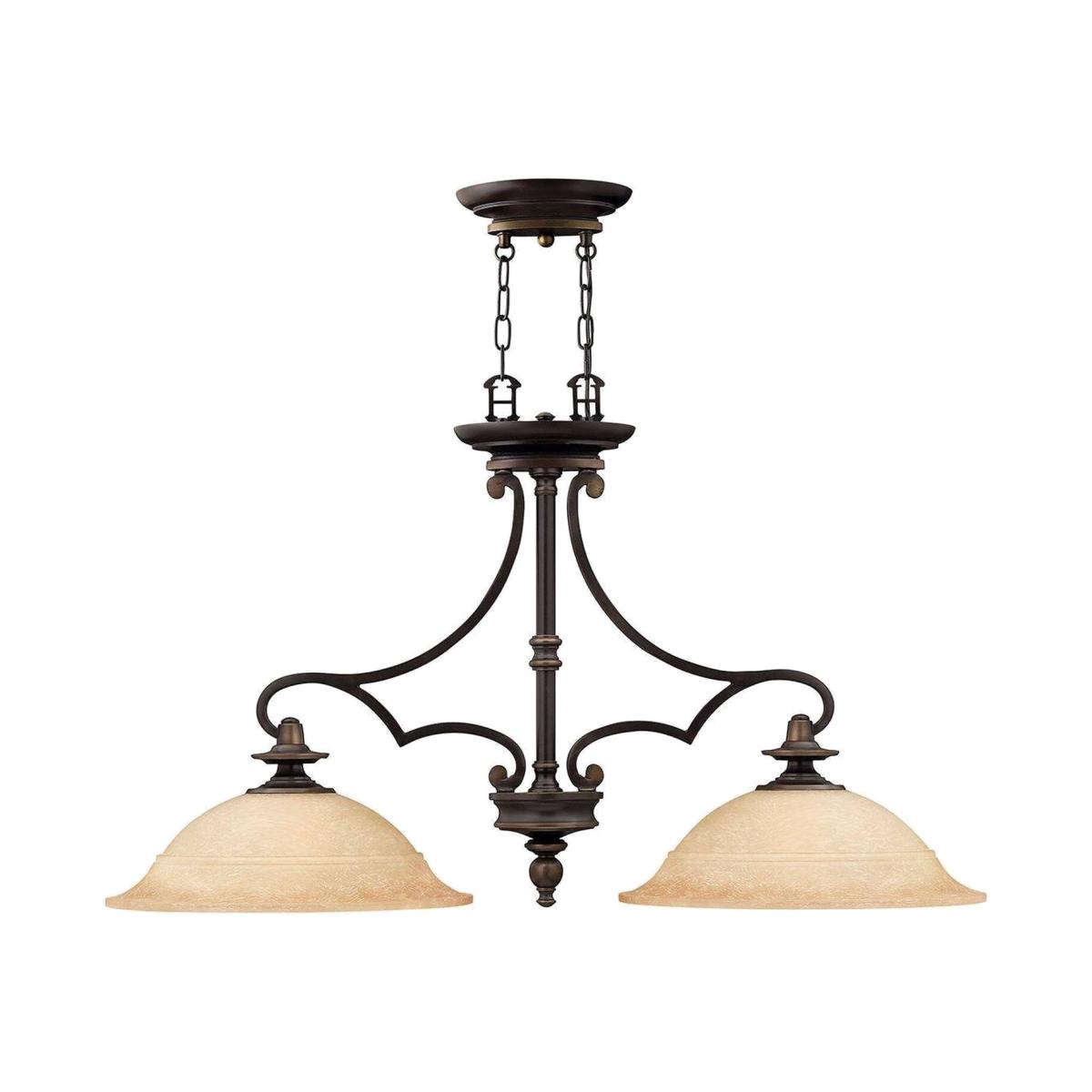 Plymouth Multi Arm Chandelier 2 Light Olde Bronze Finish, E27 - Olde Bronze