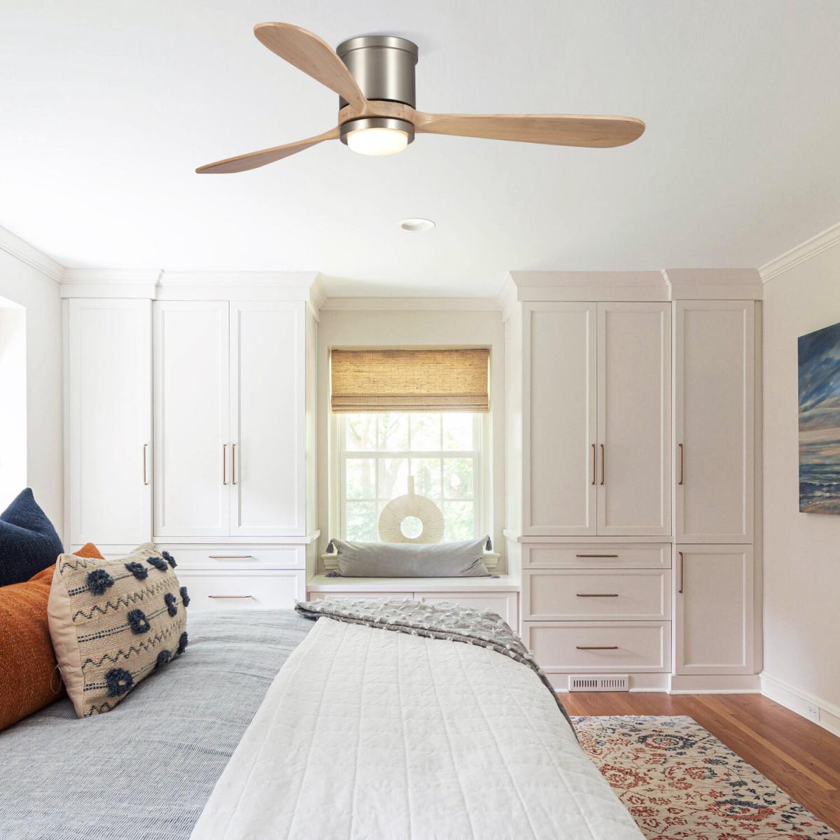 Modern Integrated LED Flush Ceiling Fan Light - Stain Nickel – image 2