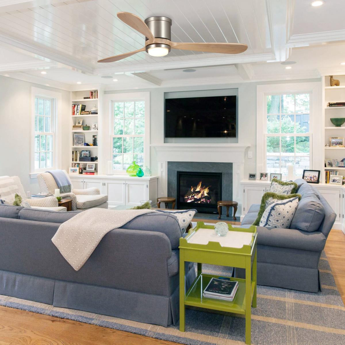 Modern Integrated LED Flush Ceiling Fan Light - Stain Nickel – image 7