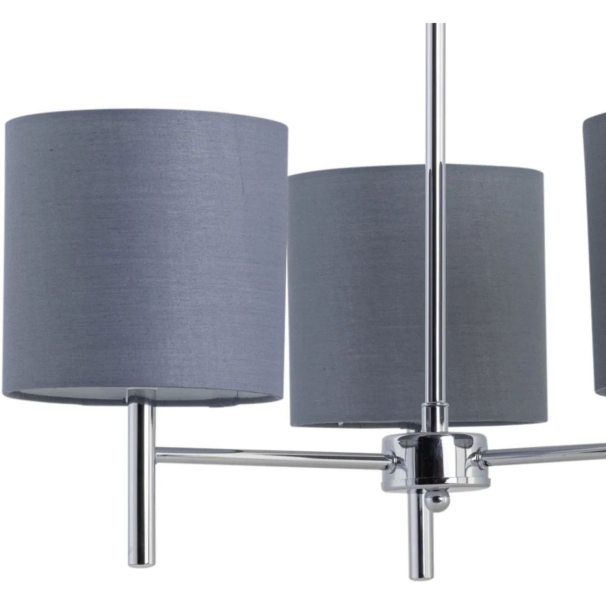 Brea Chrome 3 Light Fitting With Grey Cotton Shade - Chrome & Grey – image 2