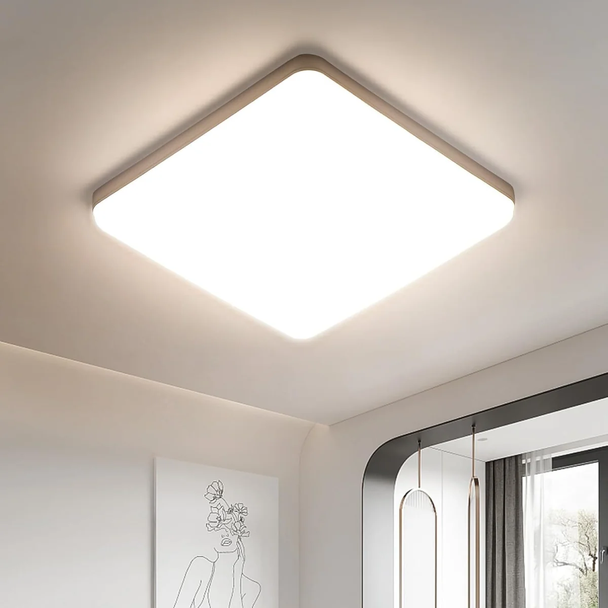 GOECO 30cm White 43W Square LED Ceiling Light - White