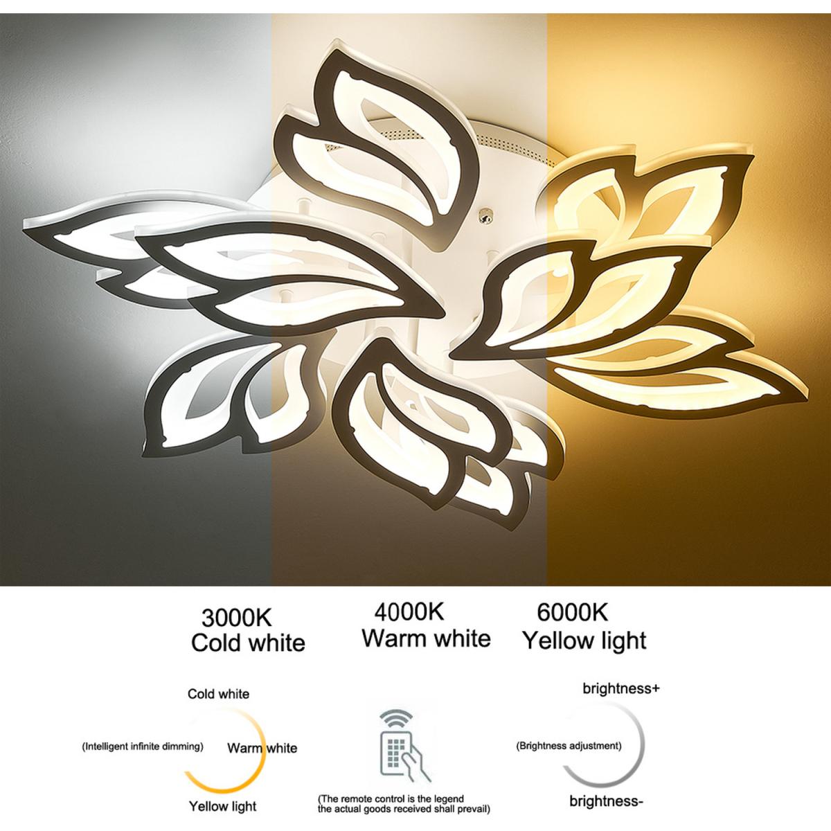 9 Lights Modern Flower Shape LED Ceiling Light - White / Cool White – image 7