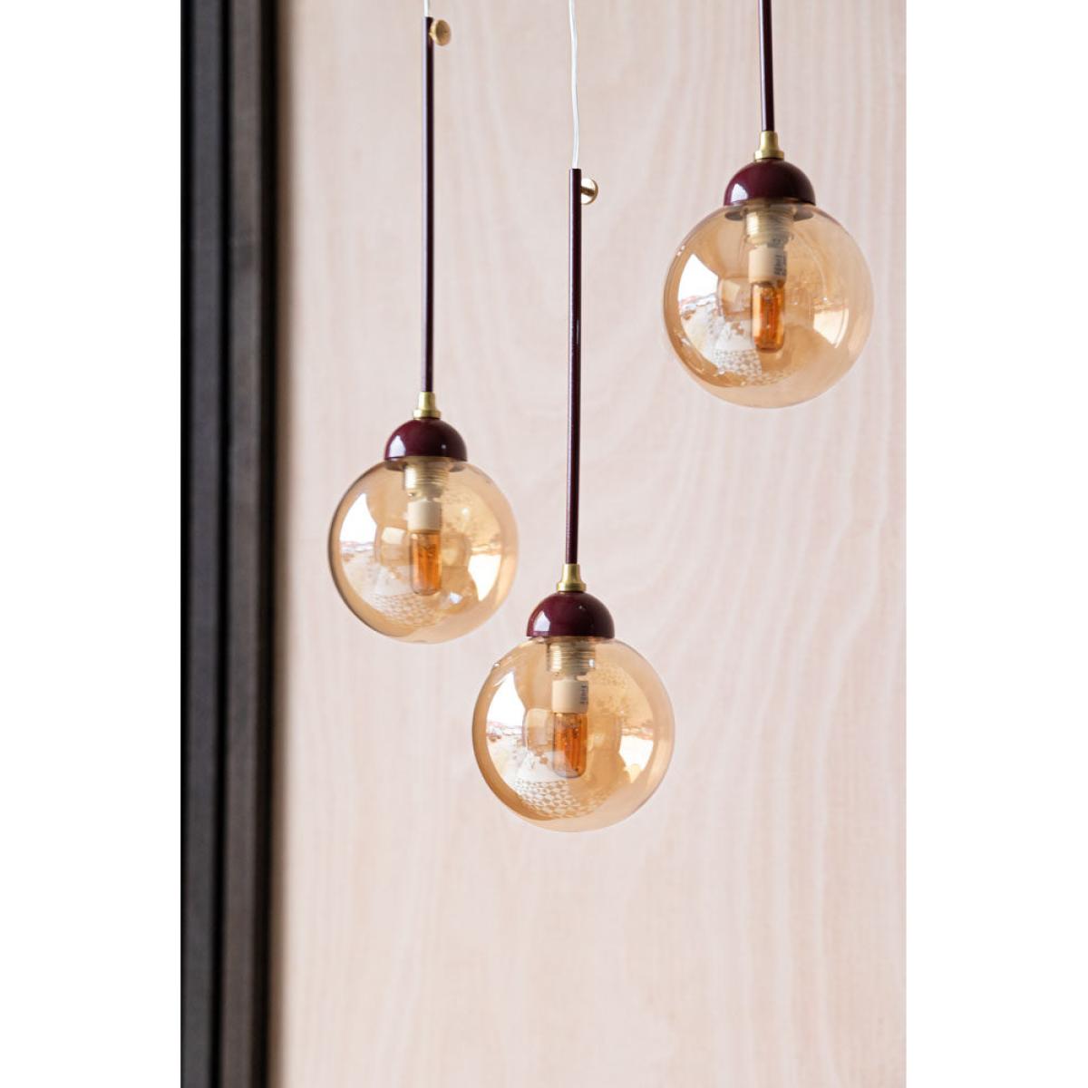 Burgundy Glass Dome Metal Ceiling Light – image 4