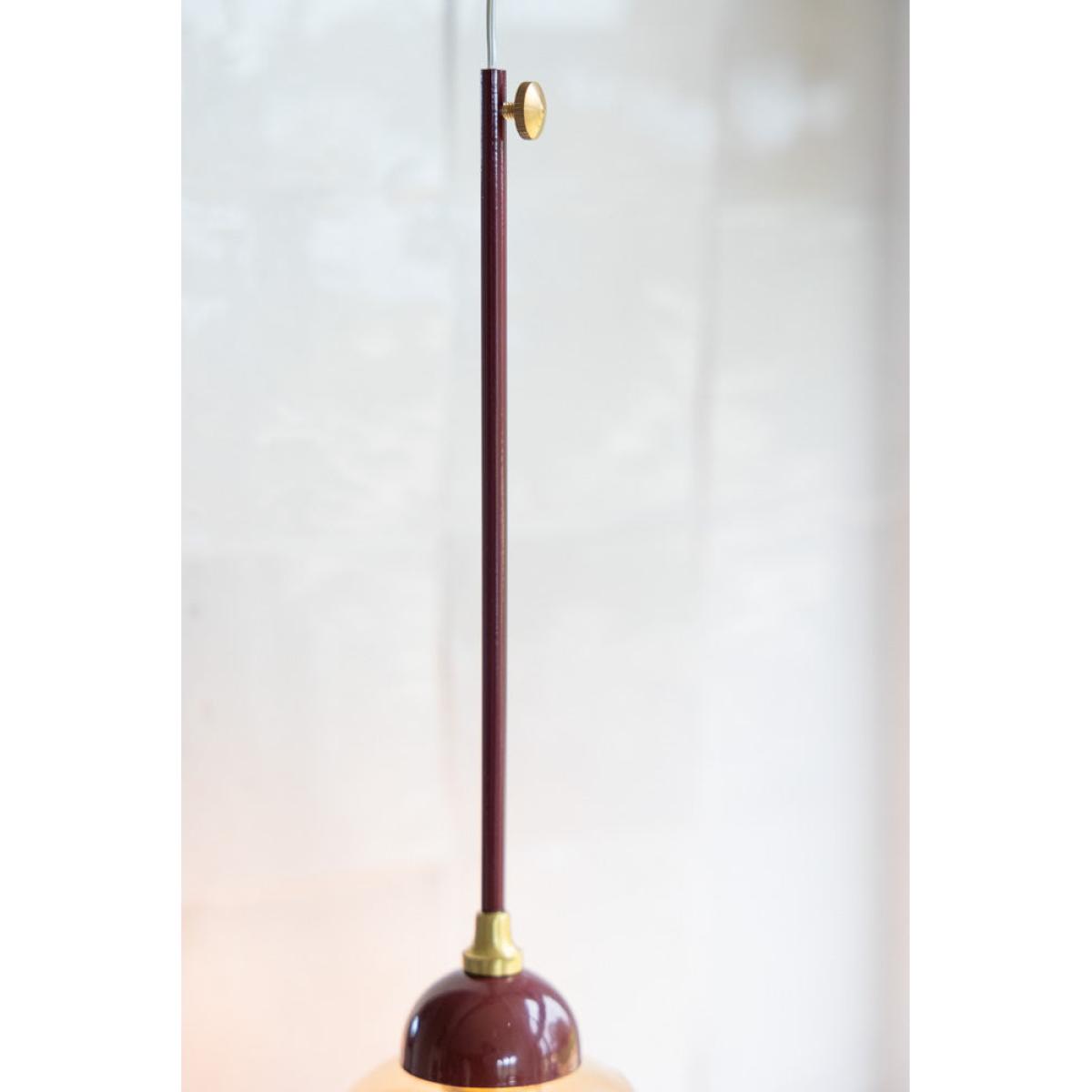 Burgundy Glass Dome Metal Ceiling Light – image 5