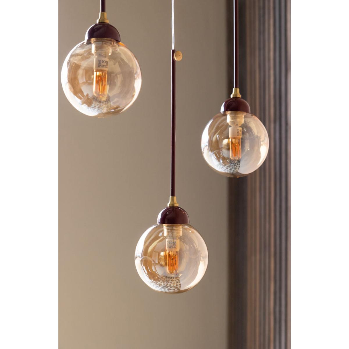 Burgundy Glass Dome Metal Ceiling Light – image 7