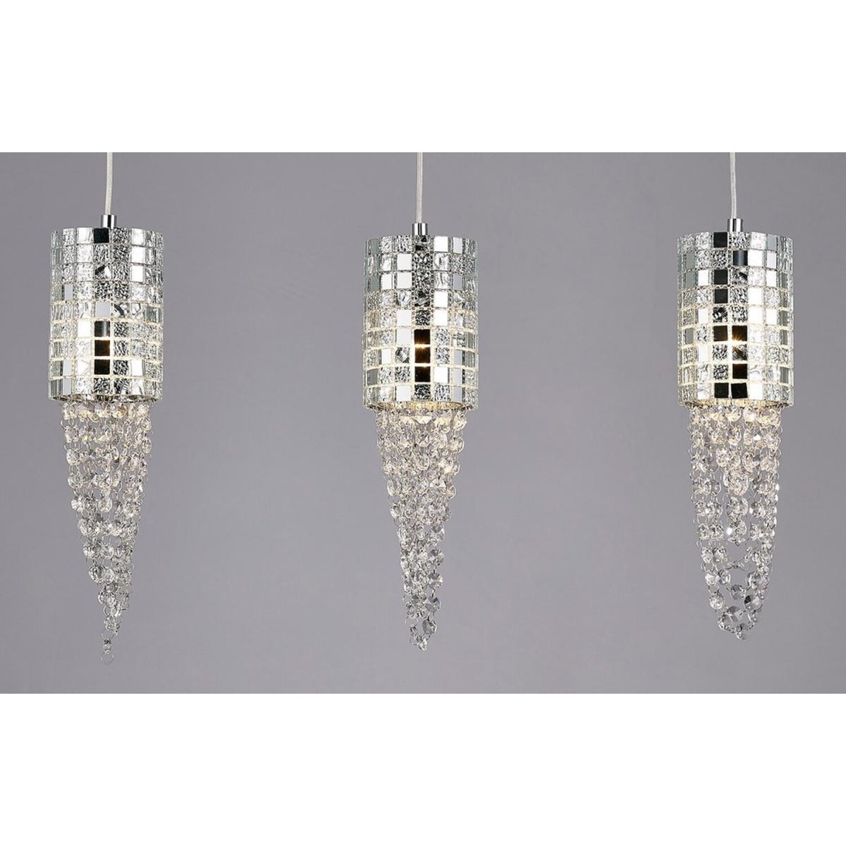 Camden Ceiling Pendant G9 Line Polished Chrome, Mosaic Glass, Crystal - Polished Chrome – image 4