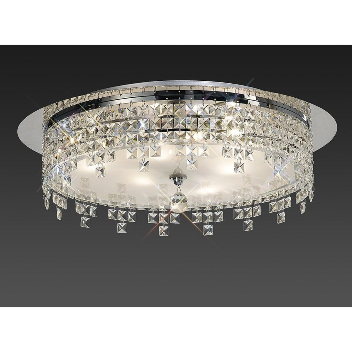 Esta Flush Ceiling Round 4 Light Polished Chrome, Glass, Crystal - Polished Chrome – image 2