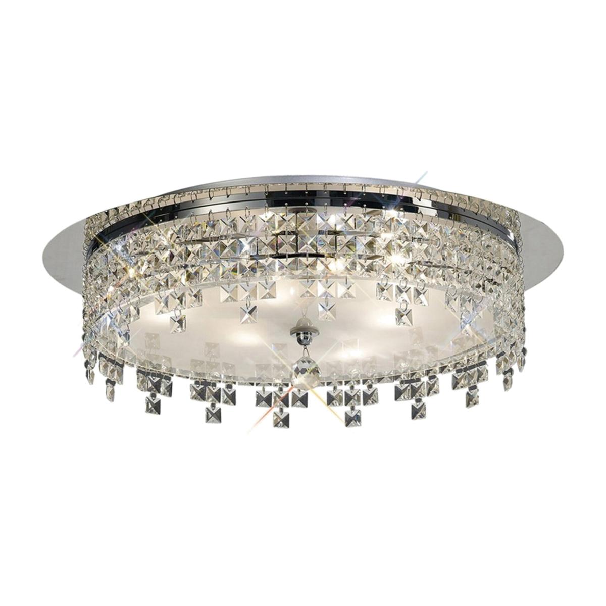 Esta Flush Ceiling Round 4 Light Polished Chrome, Glass, Crystal - Polished Chrome – image 1