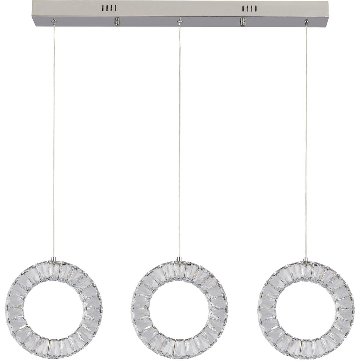 3 Light Chrome and clear glass ceiling bar - Silver – image 2