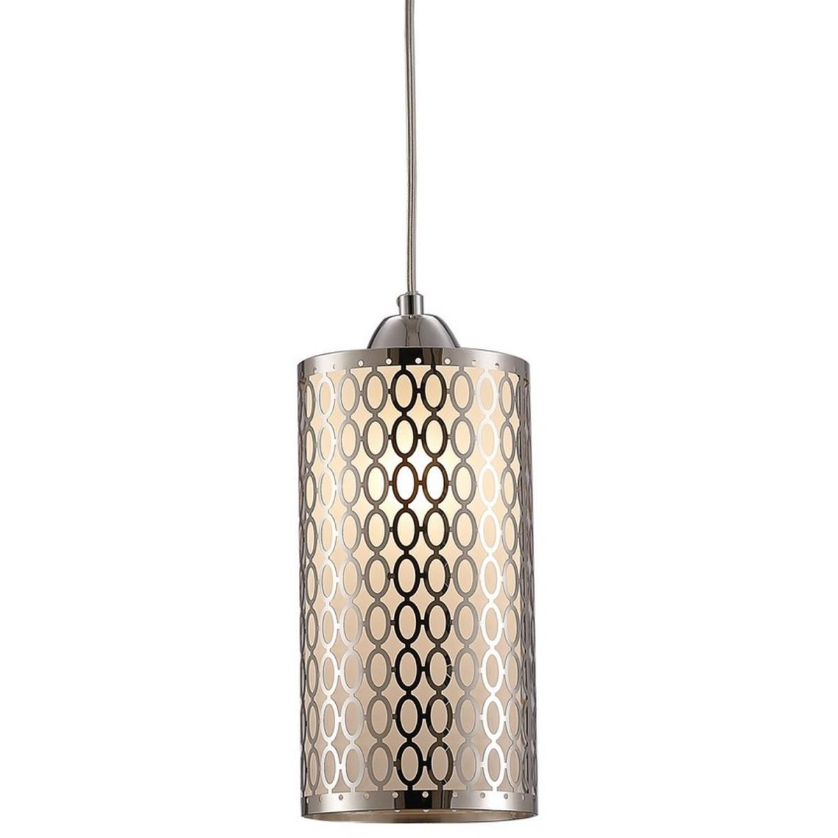 Charon Oval Pattern Ceiling Pendant 1 Light E27 Polished Chrome - Polished Chrome – image 3