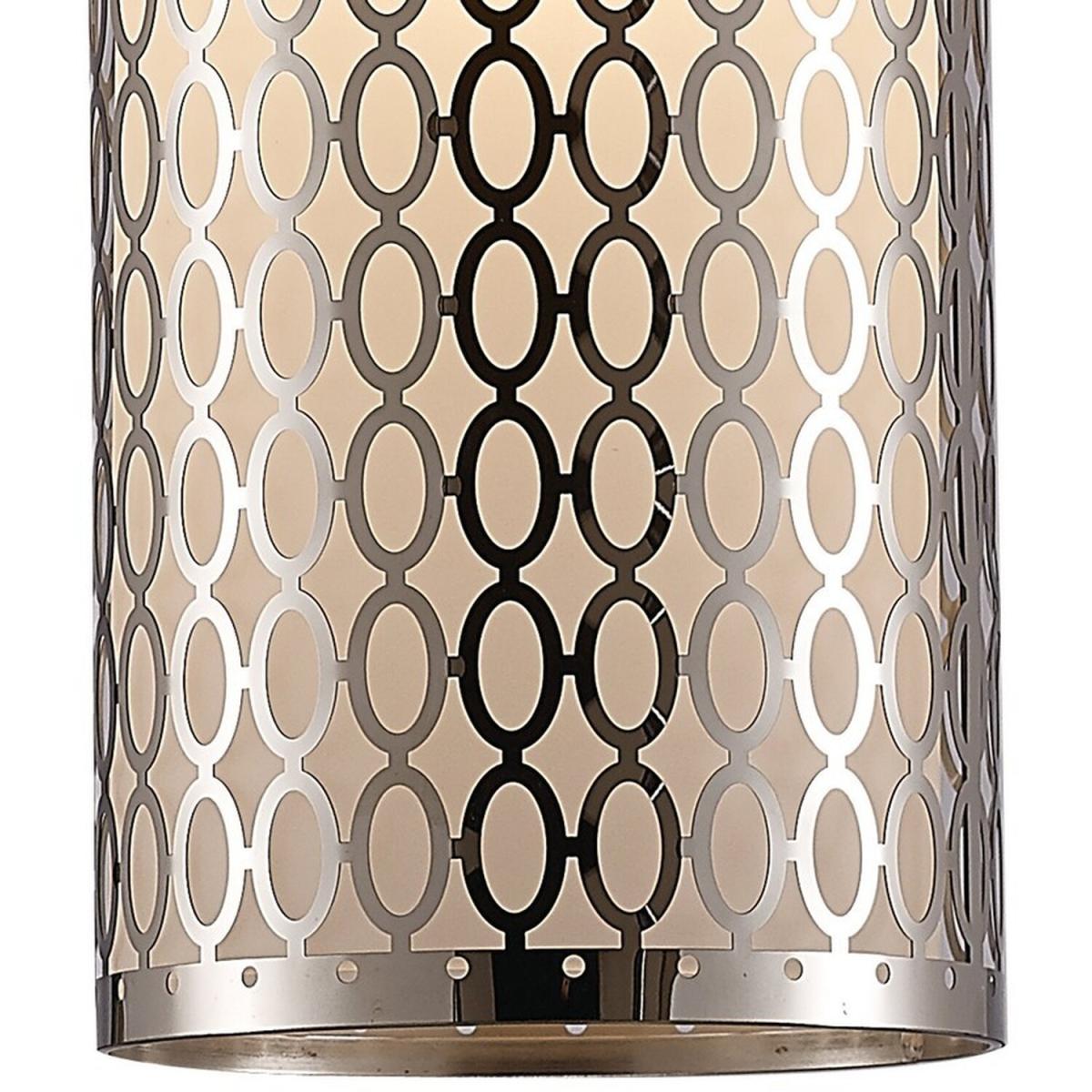 Charon Oval Pattern Ceiling Pendant 1 Light E27 Polished Chrome - Polished Chrome – image 5