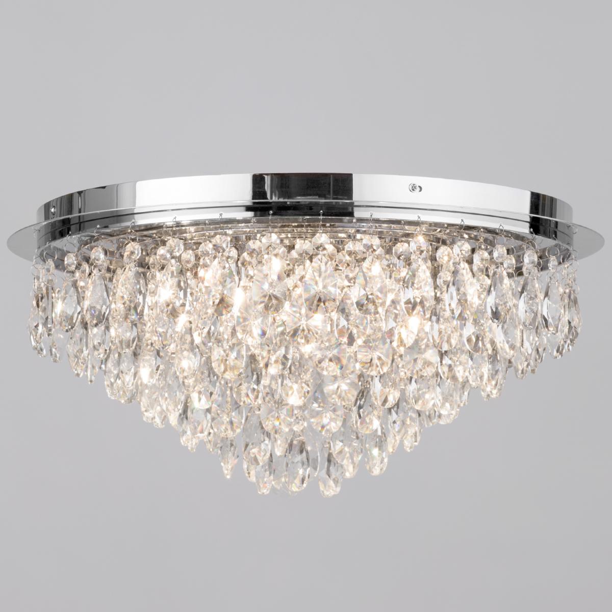 Crystal Flush Ceiling Light - Chrome – image 2