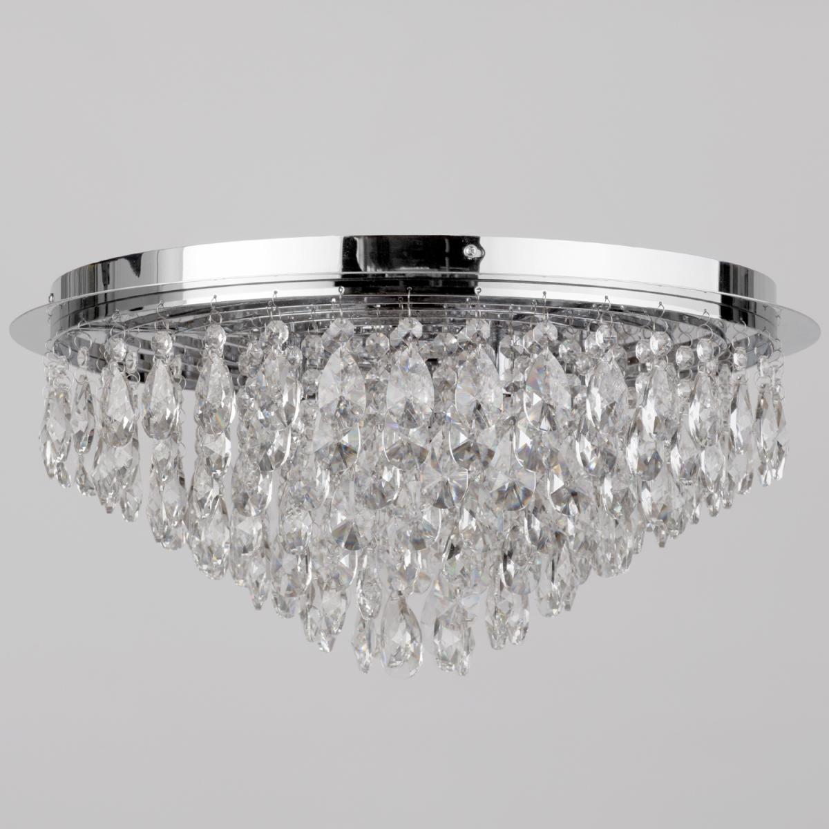 Crystal Flush Ceiling Light - Chrome – image 3