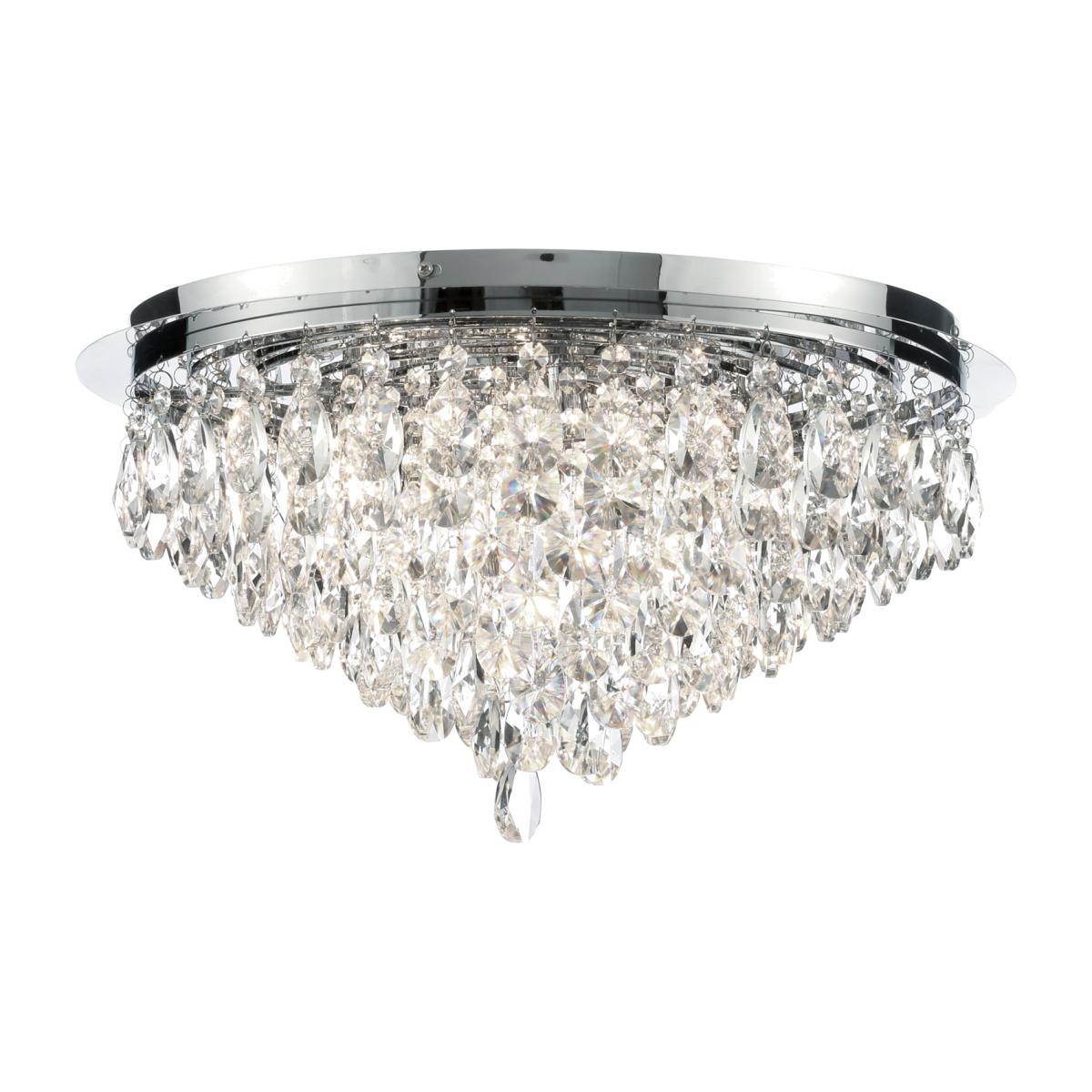 Crystal Flush Ceiling Light - Chrome – image 1