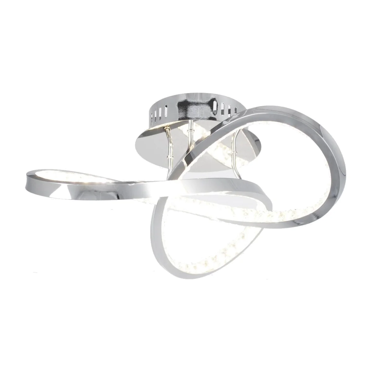Jewelled Chrome Led Loop Ceiling Light - Chrome & Clear – image 1