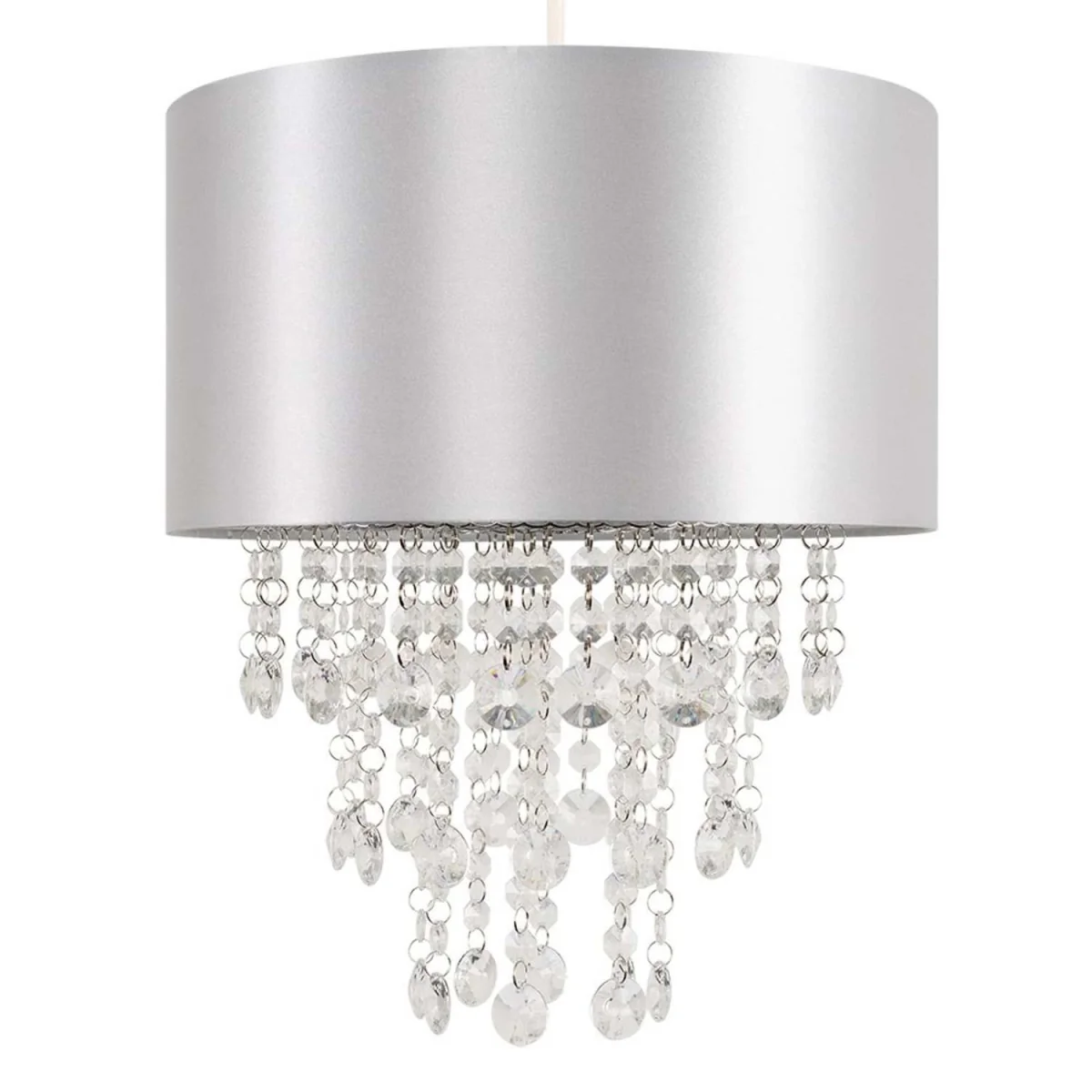Jesmond Acrylic Jewel Effect Droplet Ceiling Pendant Shade - Grey – image 2