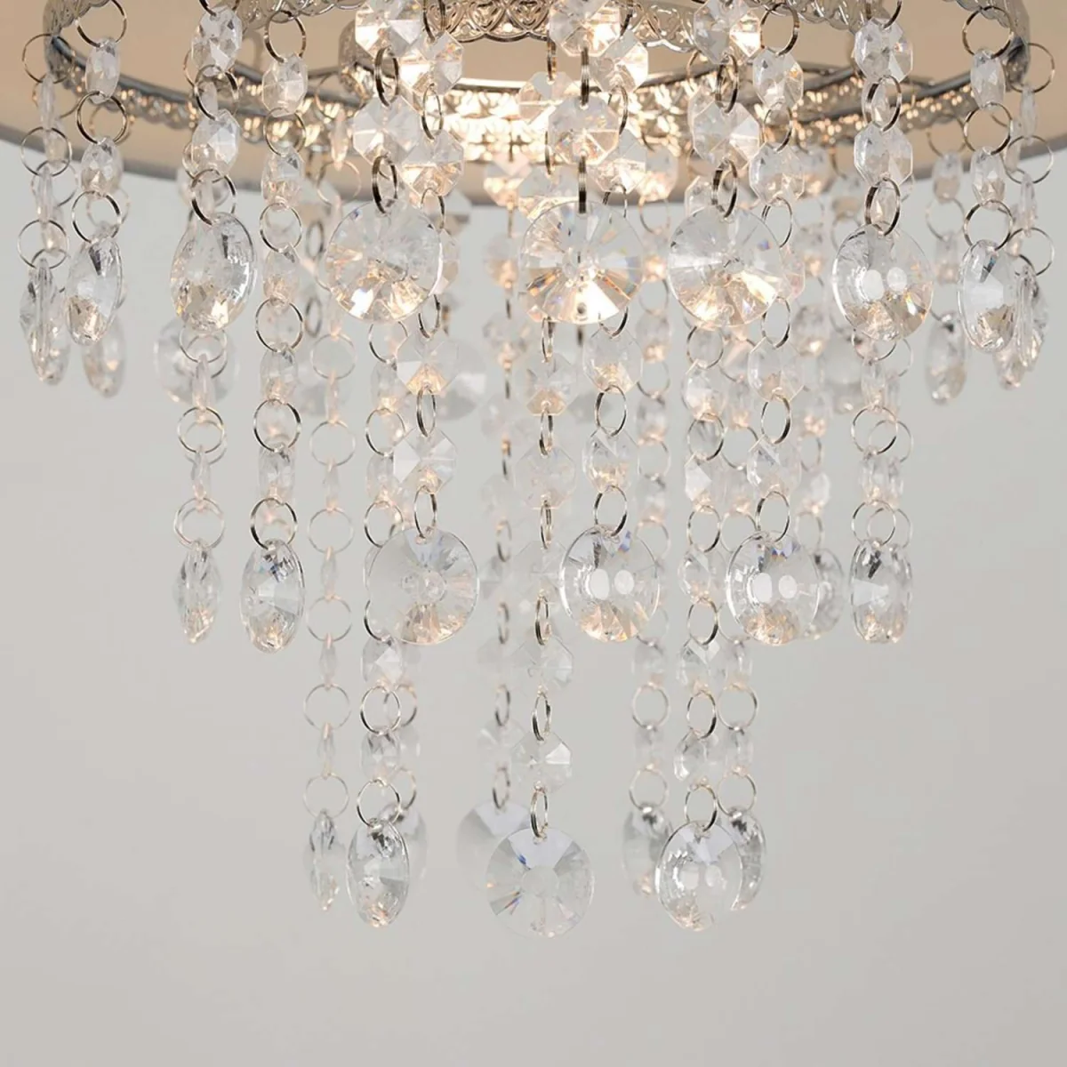 Jesmond Acrylic Jewel Effect Droplet Ceiling Pendant Shade - Grey – image 4