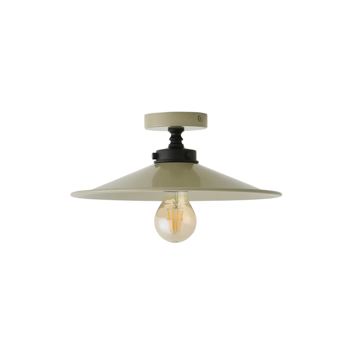 Hampstead Rolled Edge Tapered Flush Ceiling Light - Green – image 2