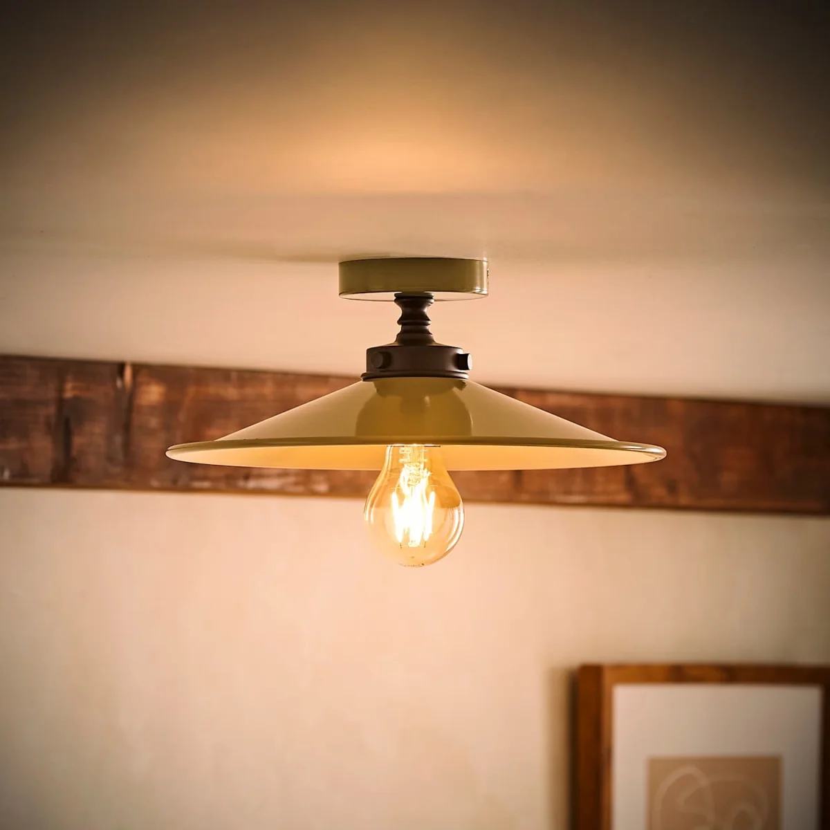 Hampstead Rolled Edge Tapered Flush Ceiling Light - Green – image 4