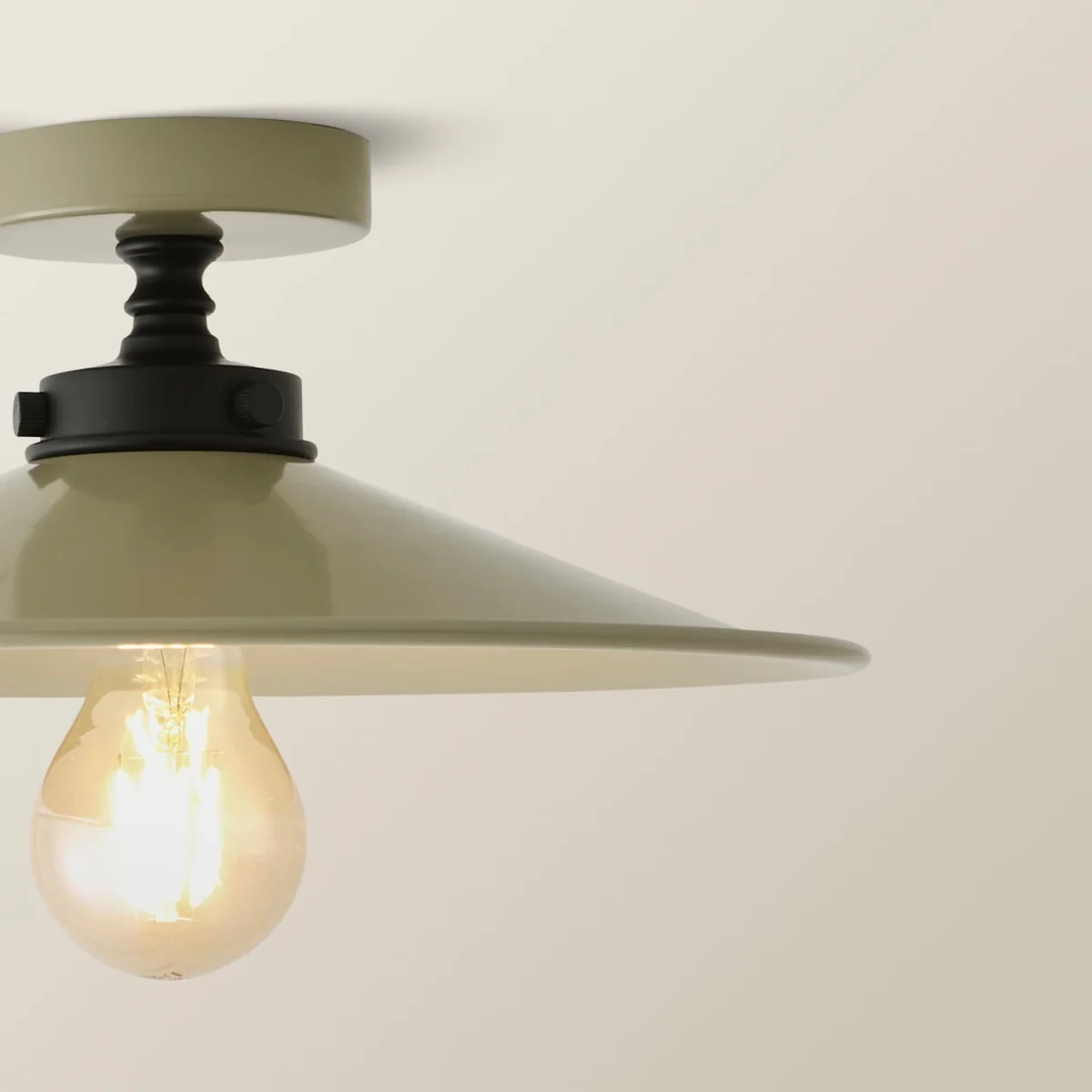 Hampstead Rolled Edge Tapered Flush Ceiling Light - Green – image 5
