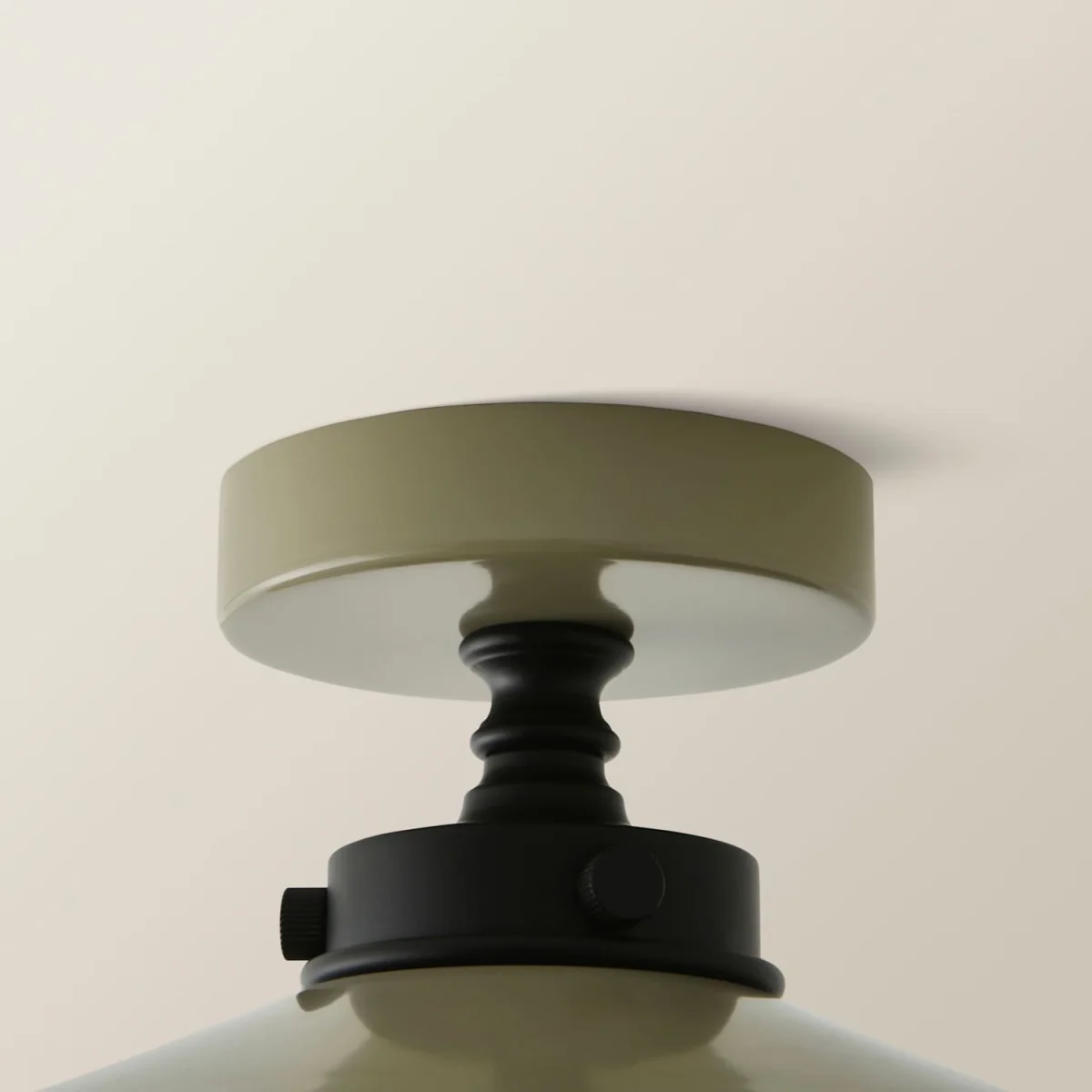 Hampstead Rolled Edge Tapered Flush Ceiling Light - Green – image 6